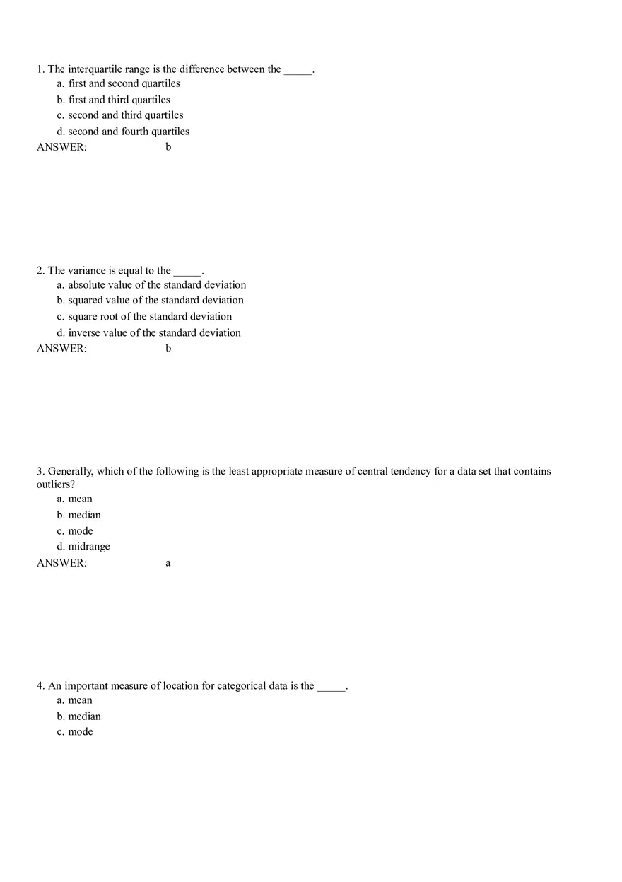 Descriptive Statistics - Numerical Measures Part 1 - Page 1