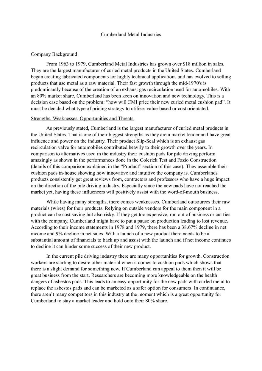 Cumberland Metal Industries - Page 1