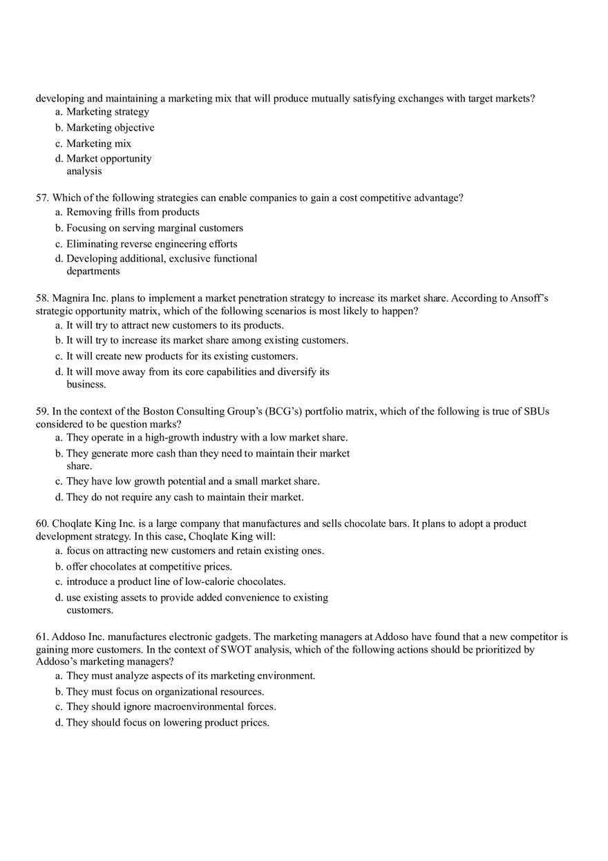 Business Mission and Marketing Plan Part I - Page 12