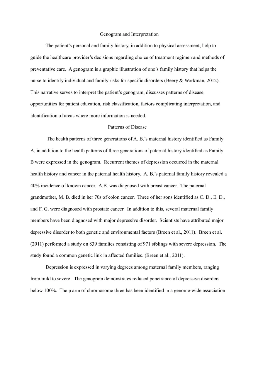 Genogram and Interpretation - Page 1