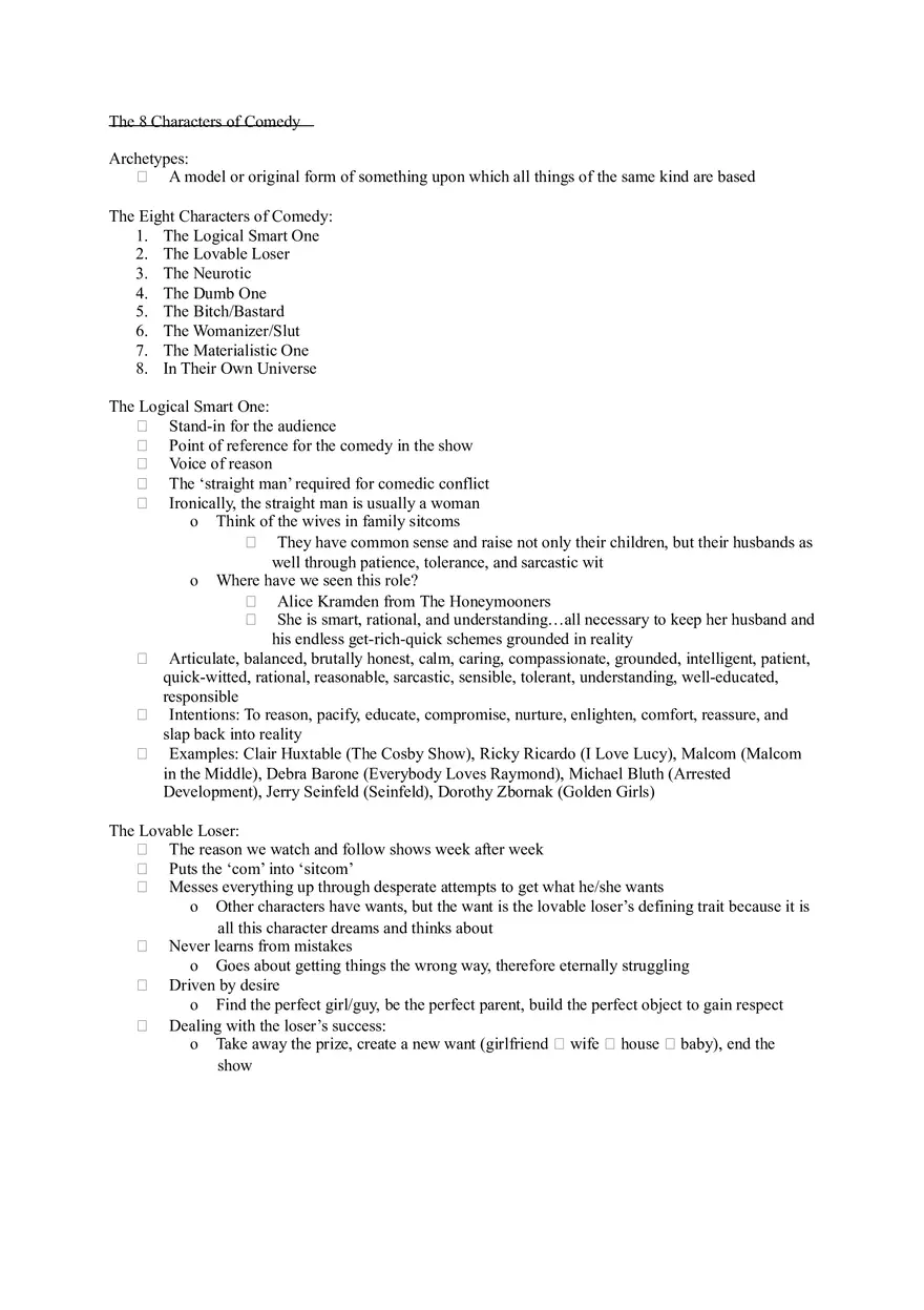 The 8 Characters of Comedy - Page 1