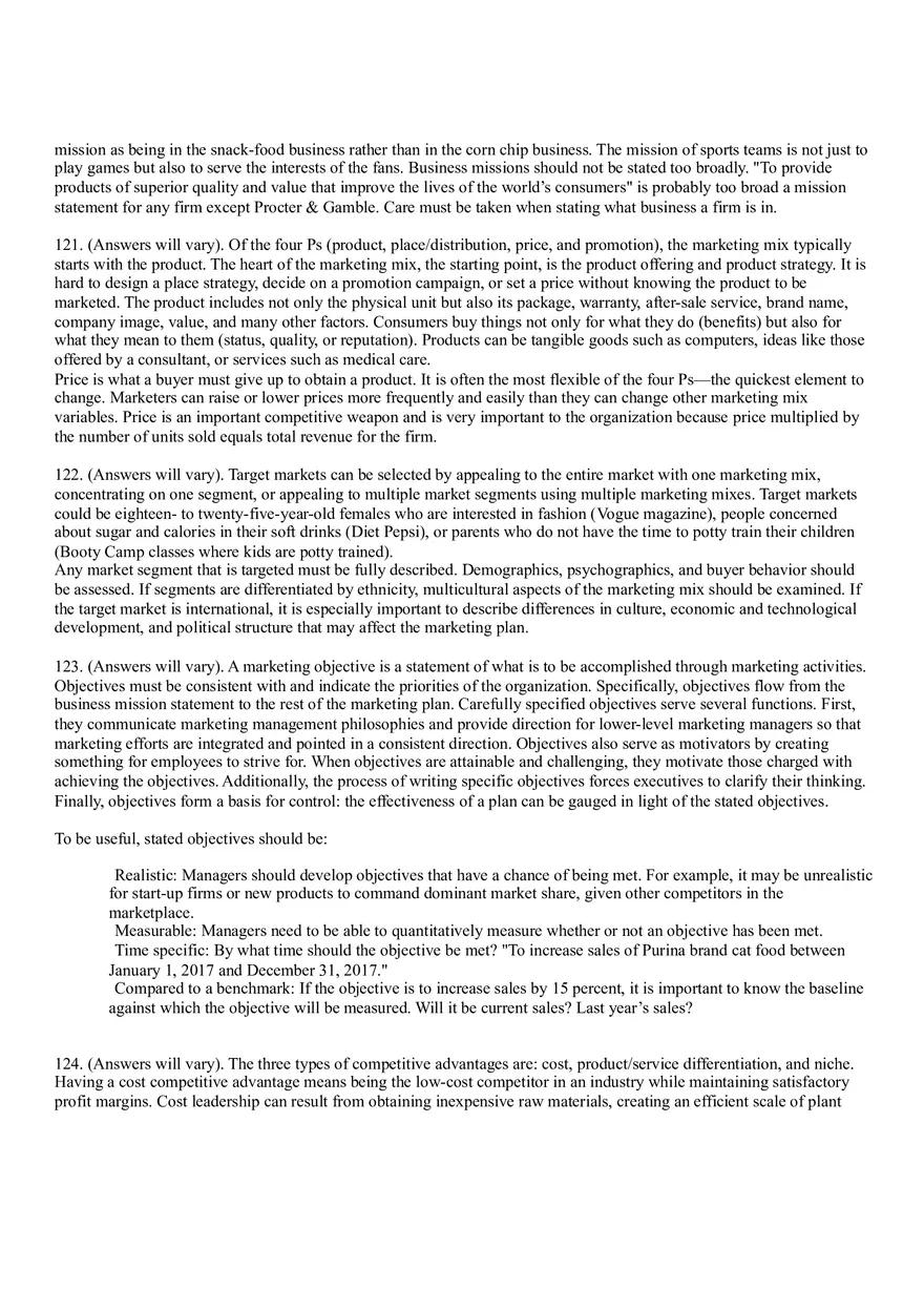 Business Mission and Marketing Plan Part II - Page 7