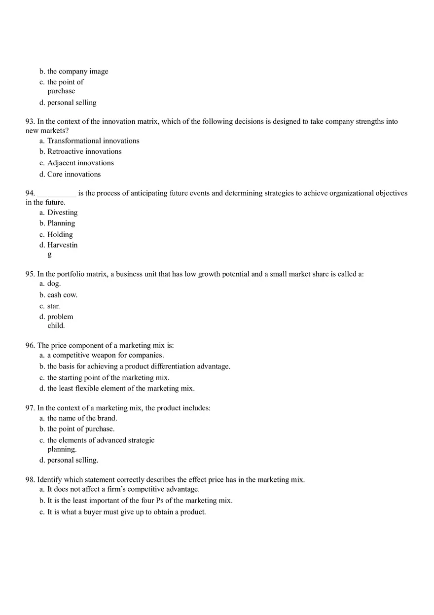 Business Mission and Marketing Plan Part II - Page 12