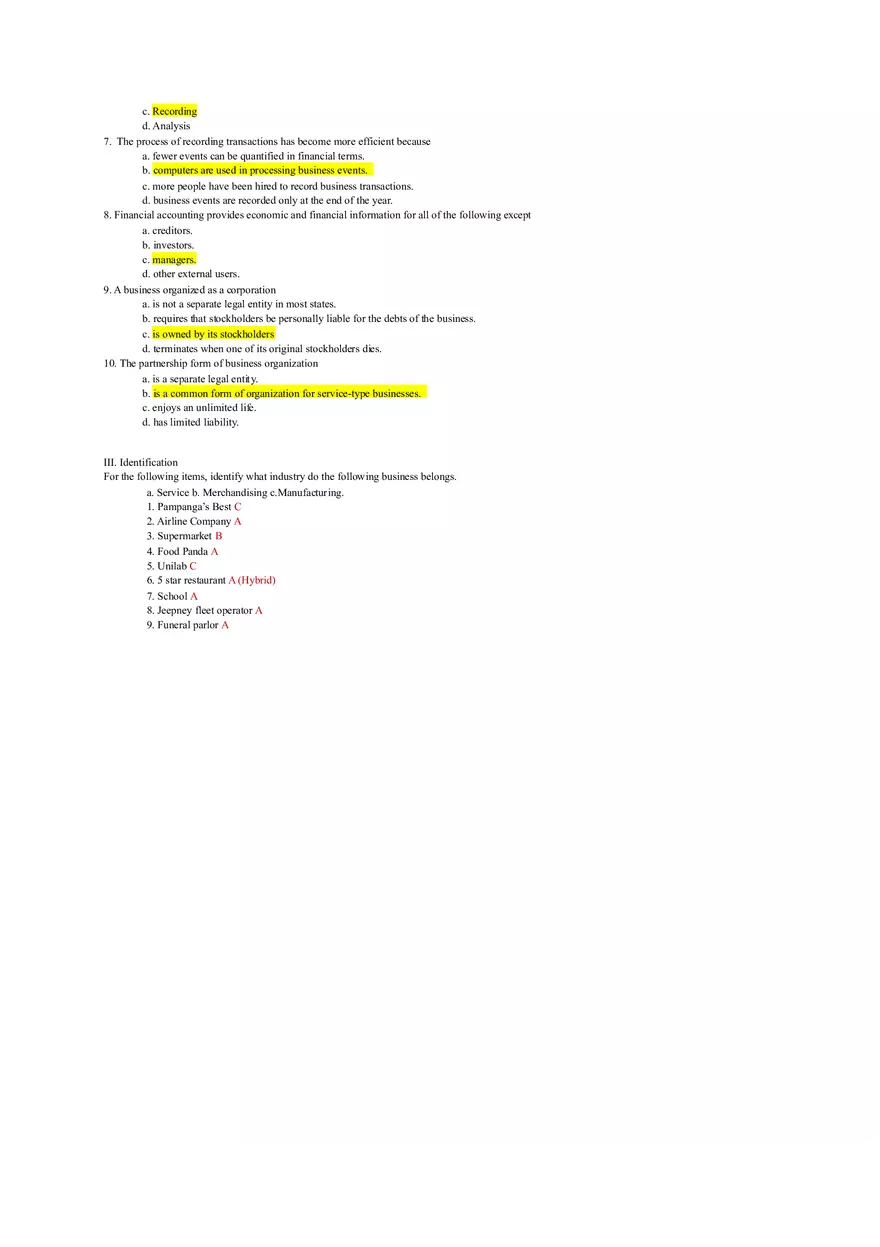 Introduction to Accounting and Types of Business - Page 2