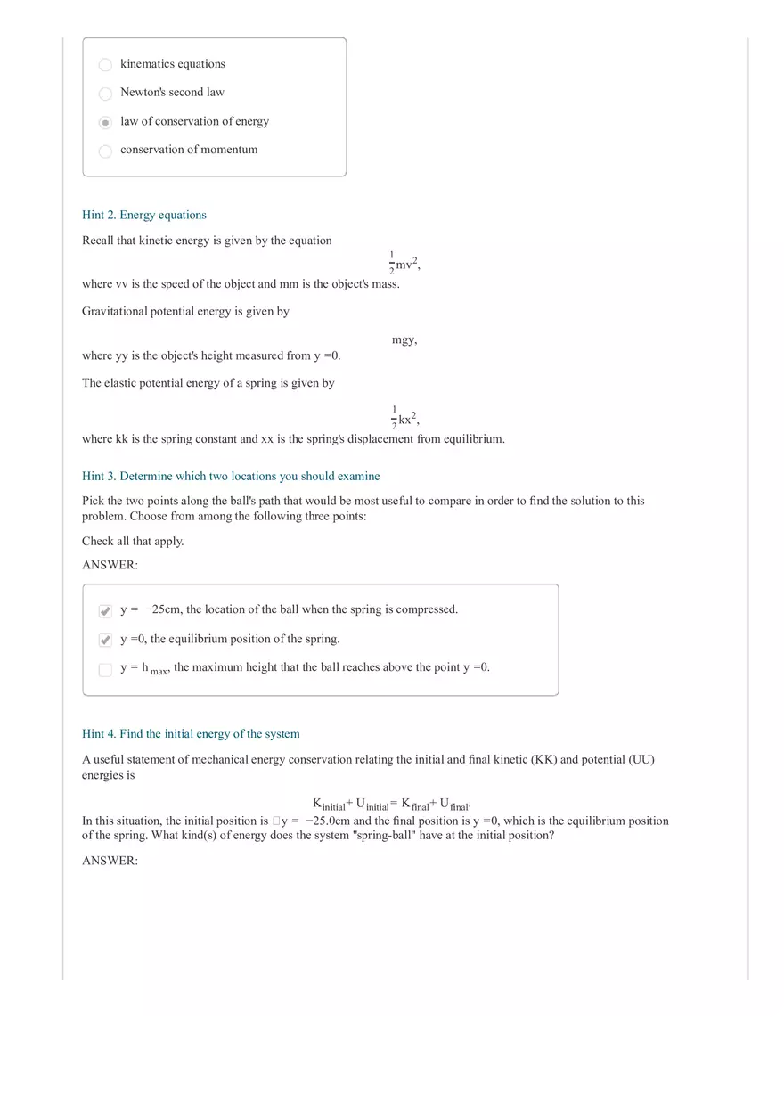 Work, Energy, Power. Questions - Page 3