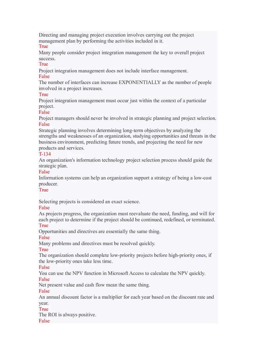 Directing and Managing Project Execution Lecture Answer Key - Page 1