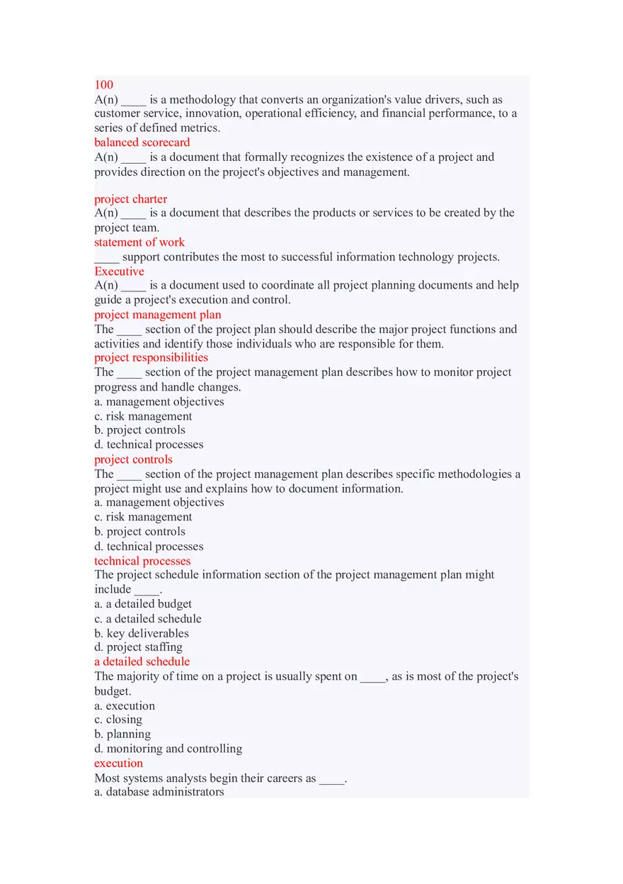 Directing and Managing Project Execution Lecture Answer Key - Page 4