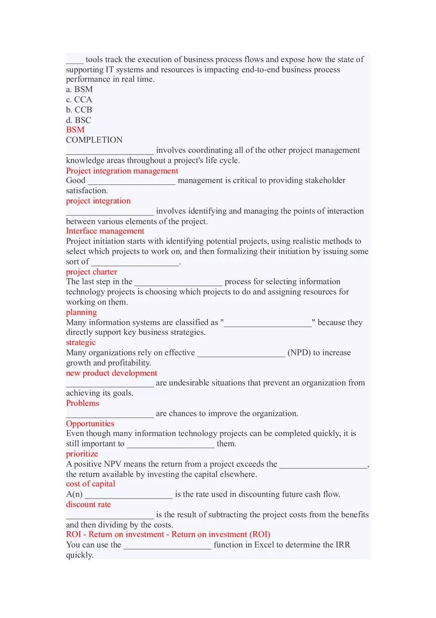 Directing and Managing Project Execution Lecture Answer Key - Page 6