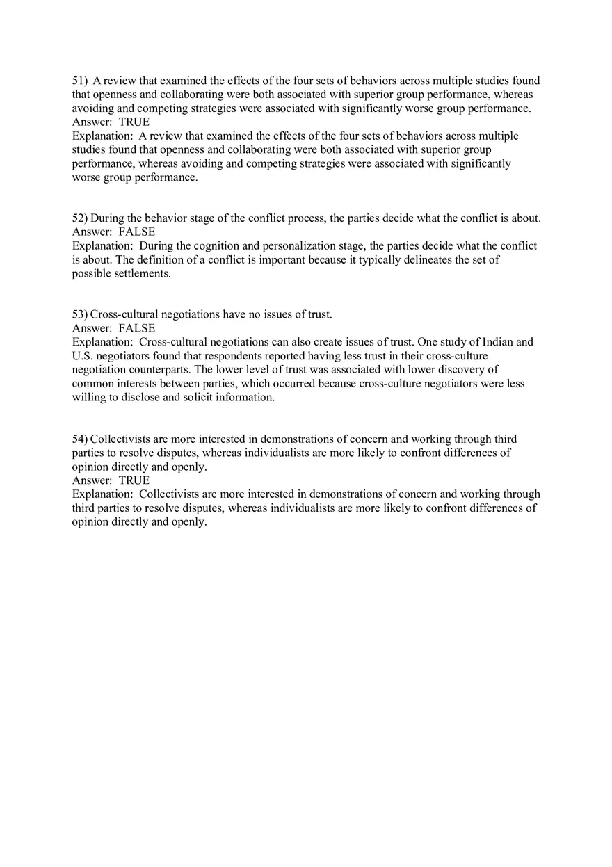 Organizational Behavior (Leadership) Answer Key Part 9 - Page 7