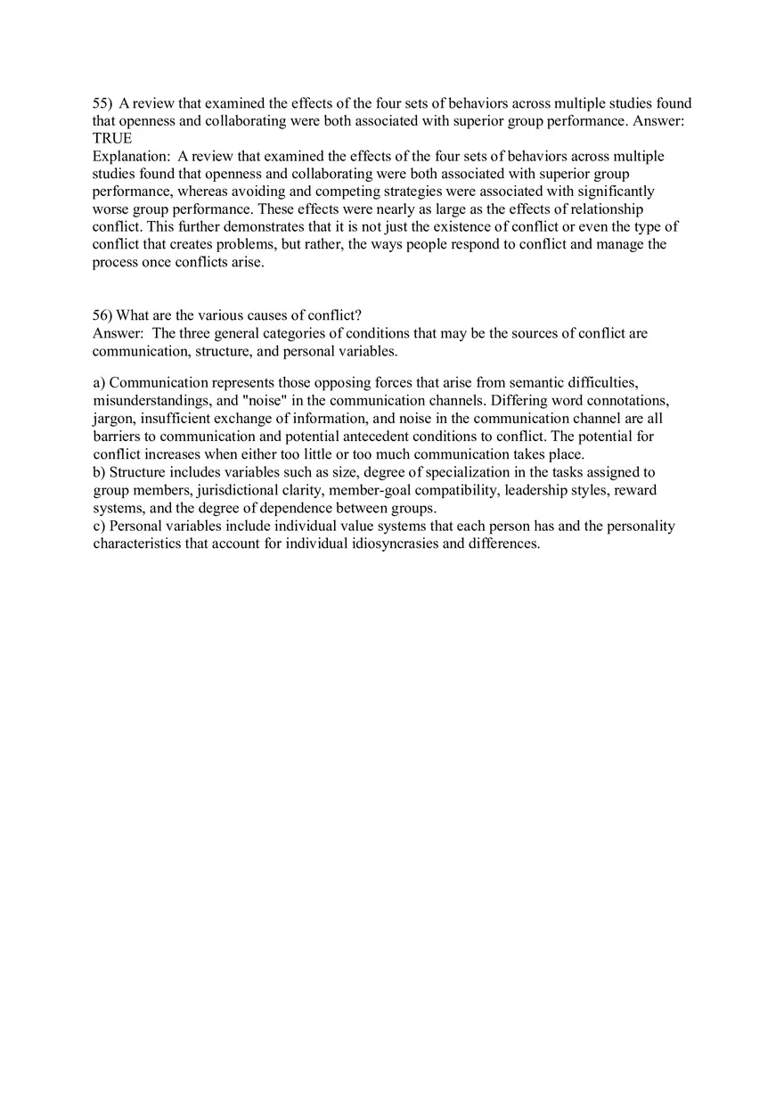 Organizational Behavior (Leadership) Answer Key Part 9 - Page 8