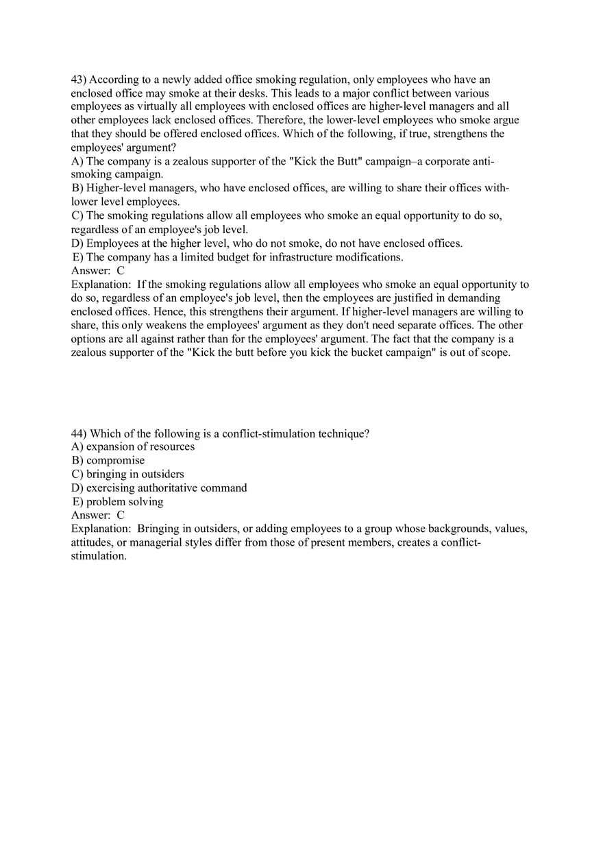Organizational Behavior (Leadership) Answer Key Part 9 - Page 4