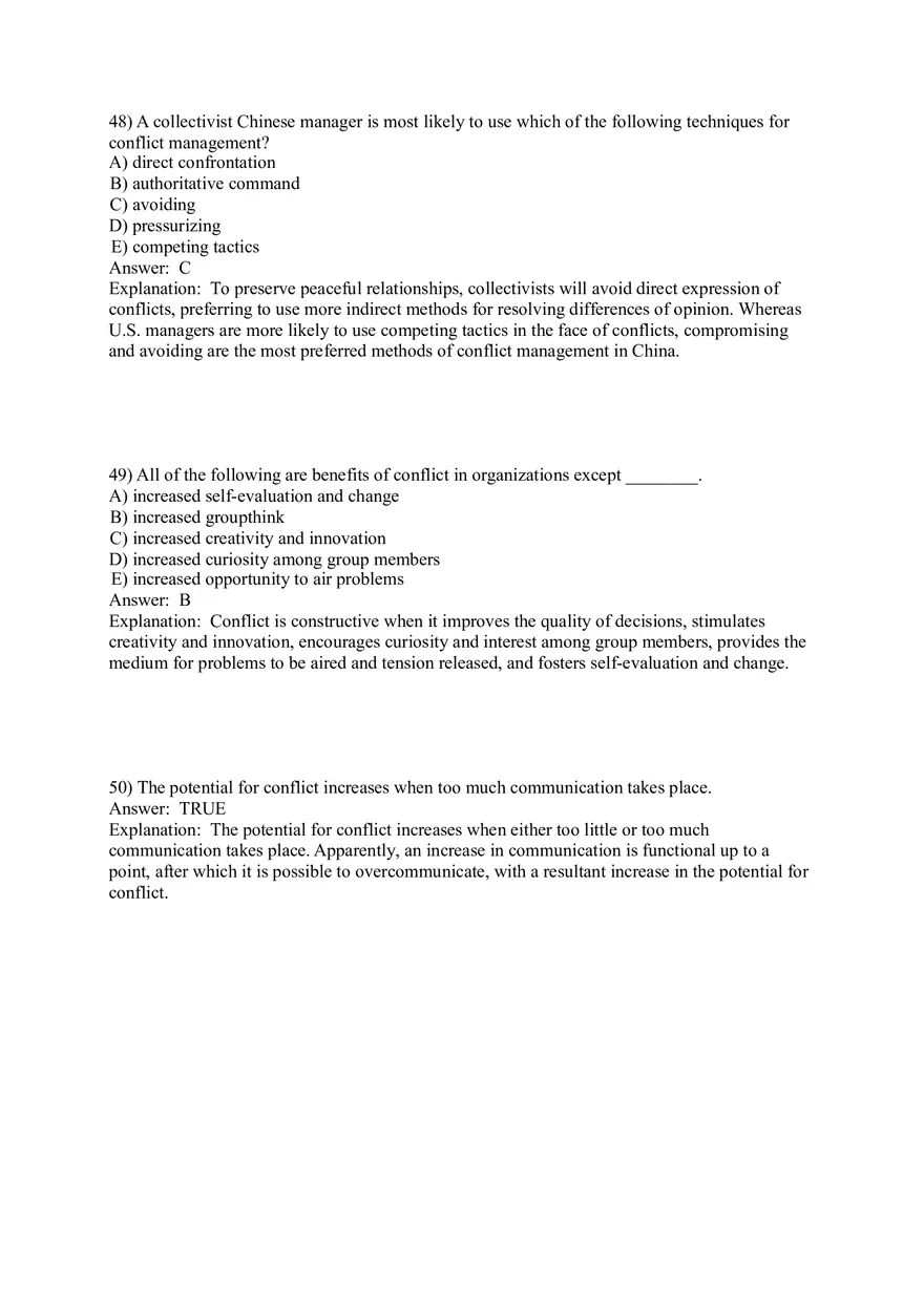 Organizational Behavior (Leadership) Answer Key Part 9 - Page 6