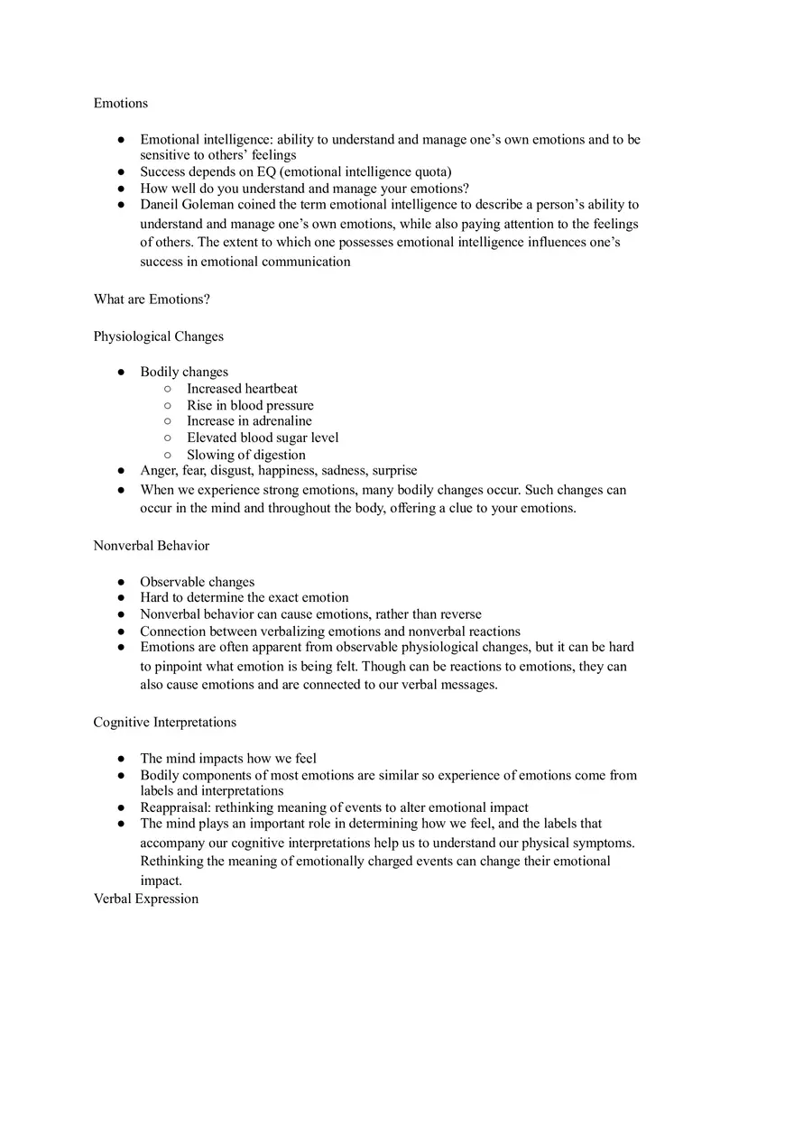 Physiological Changes - Emotions - Page 1