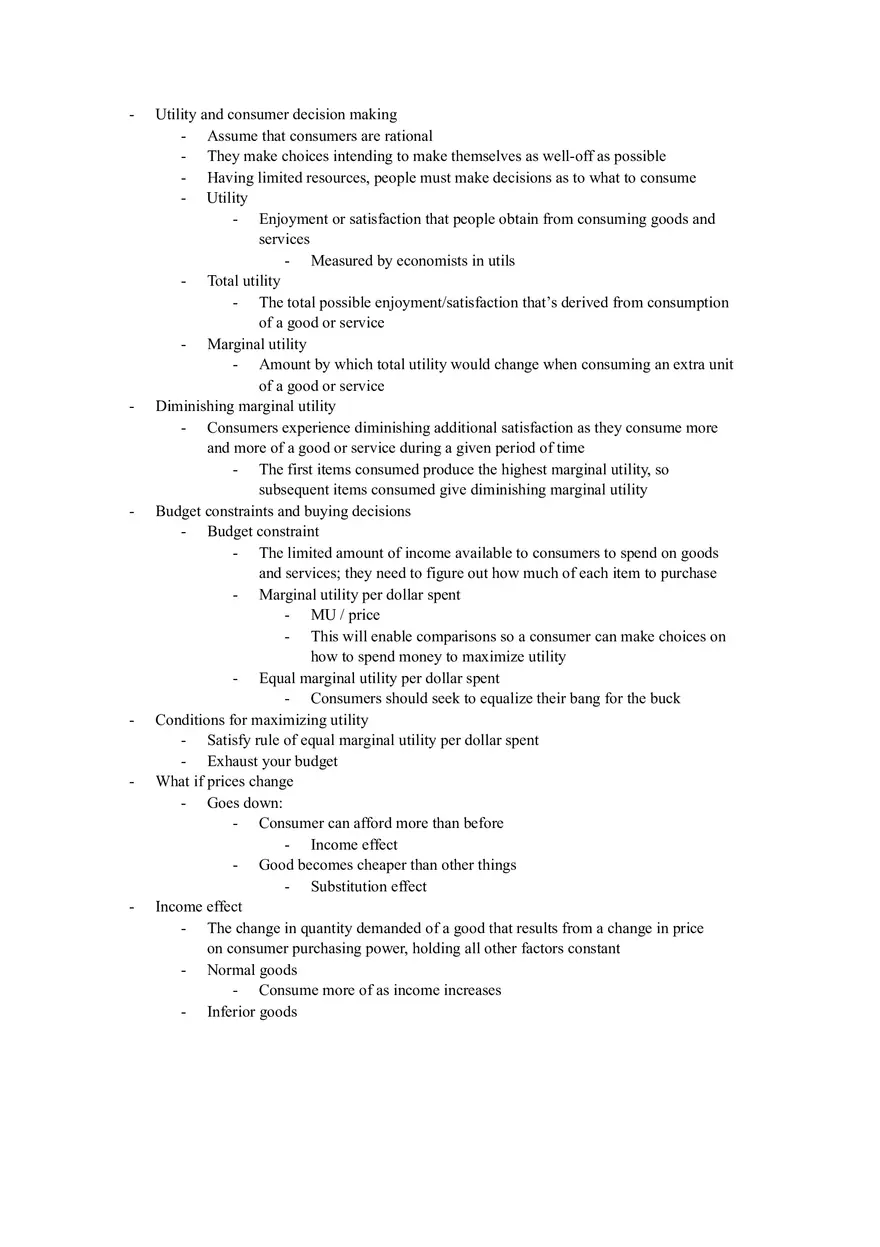 Utility and Consumer Decision Making - Page 1