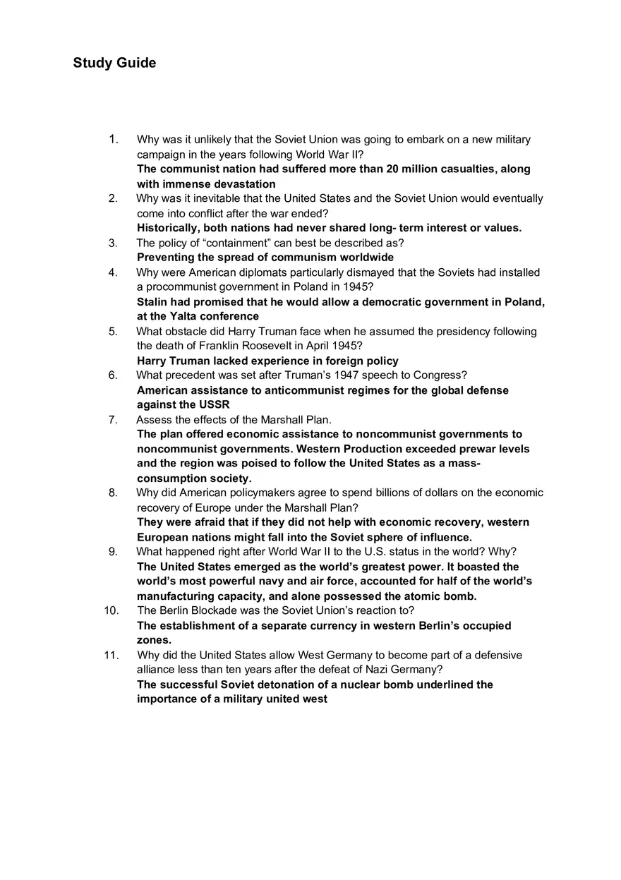 Study Guide - World War II - Page 1