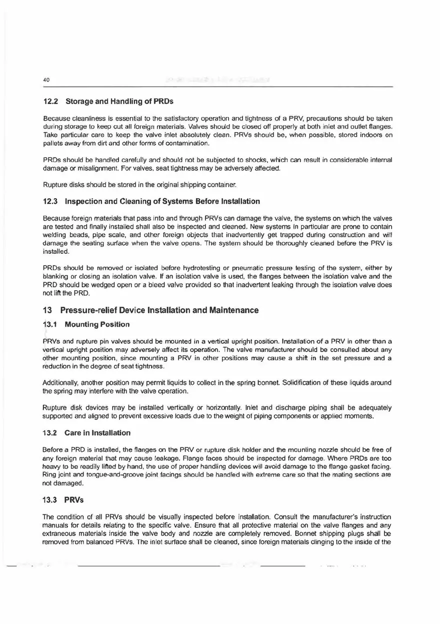Sizing, Selection, and lnstallation of Pressure-relieving Devices (Installation) Part 4 - Page 10
