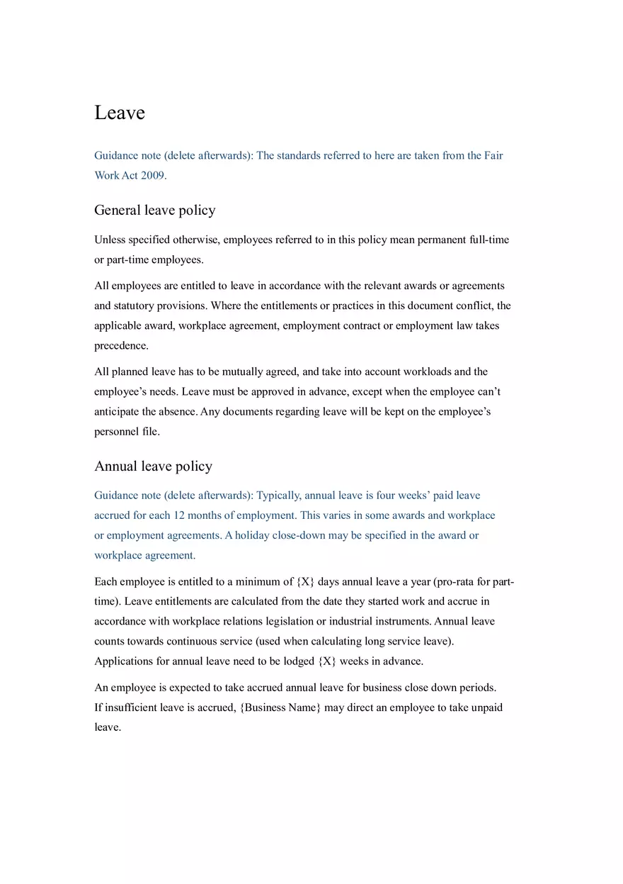 HR Policy and Procedure Manual Template Part 4 - Page 11