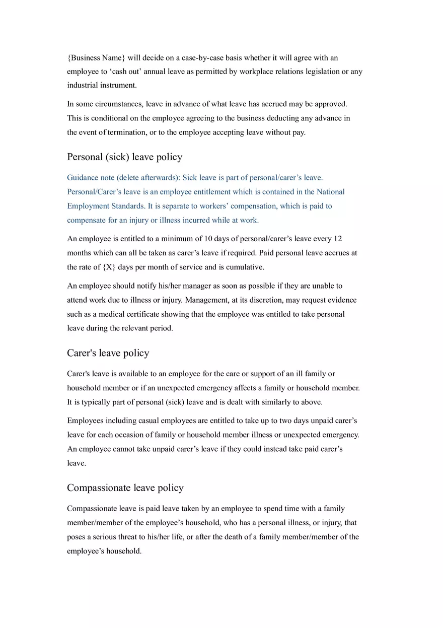 HR Policy and Procedure Manual Template Part 4 - Page 12