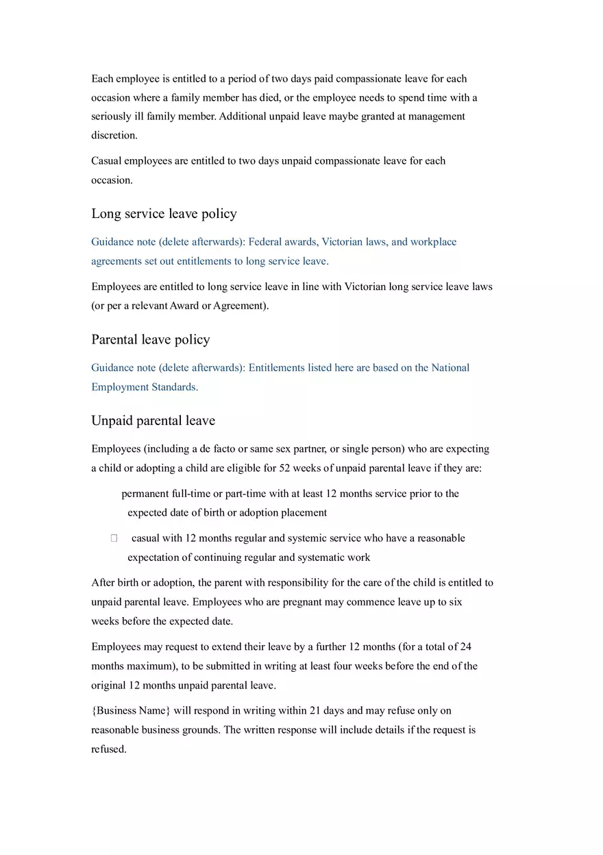 HR Policy and Procedure Manual Template Part 4 - Page 13