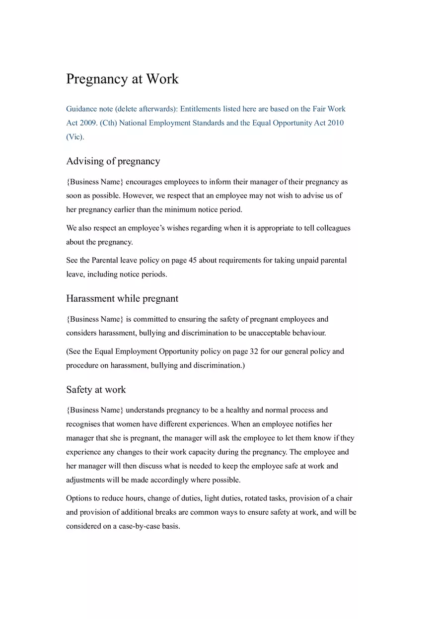 HR Policy and Procedure Manual Template Part 4 - Page 1