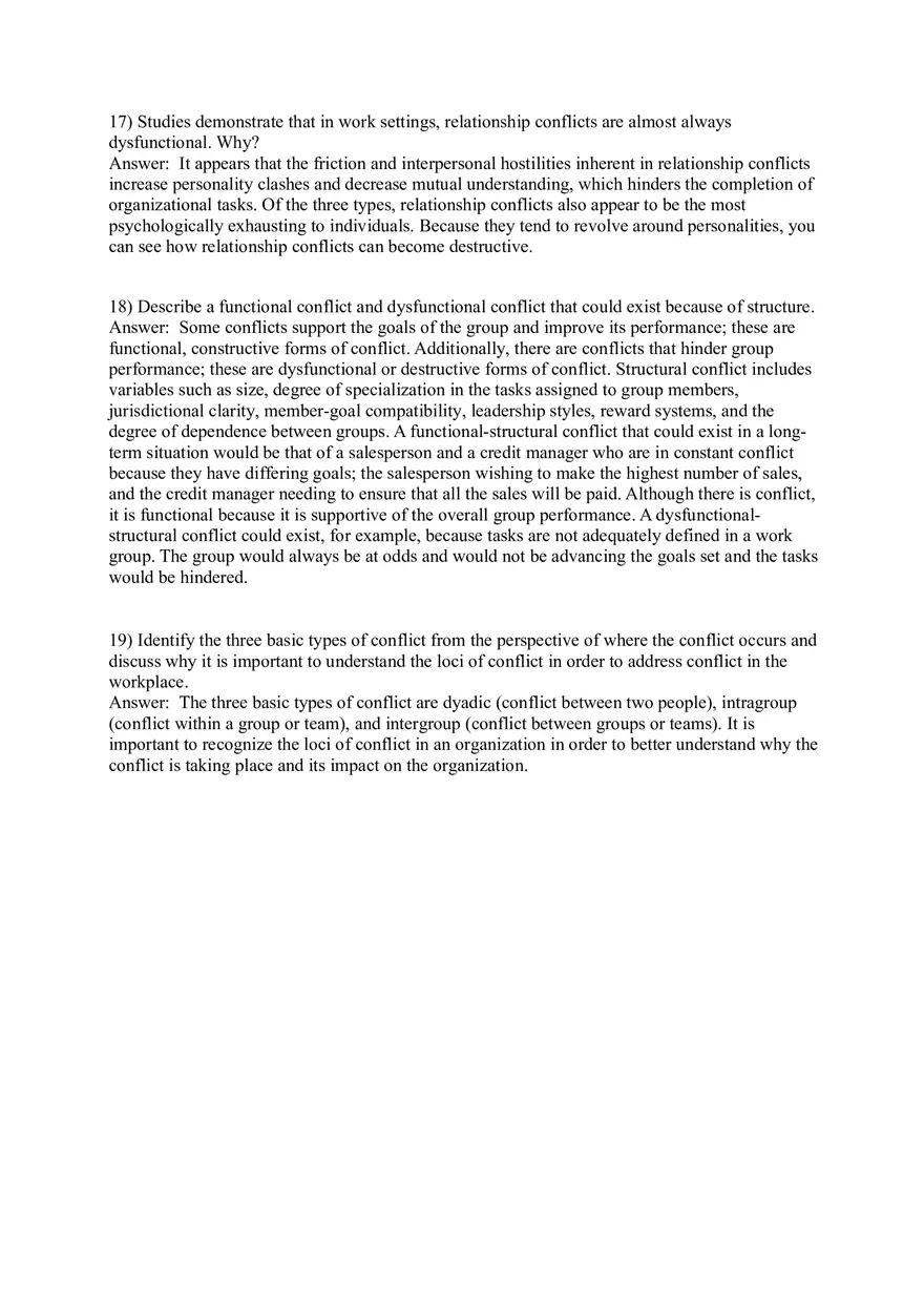 Organizational Behavior (Leadership) Answer Key Part 8 - Page 9