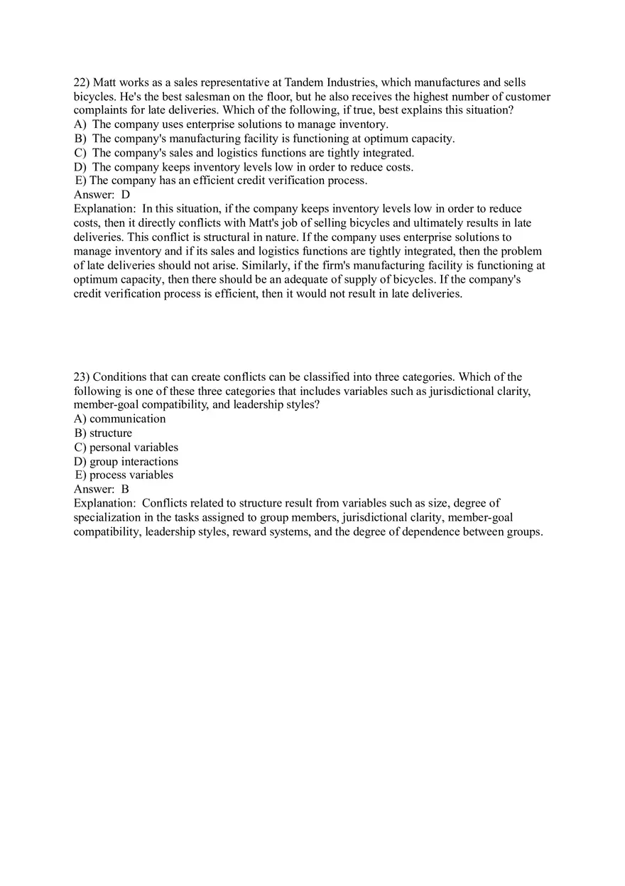 Organizational Behavior (Leadership) Answer Key Part 8 - Page 11