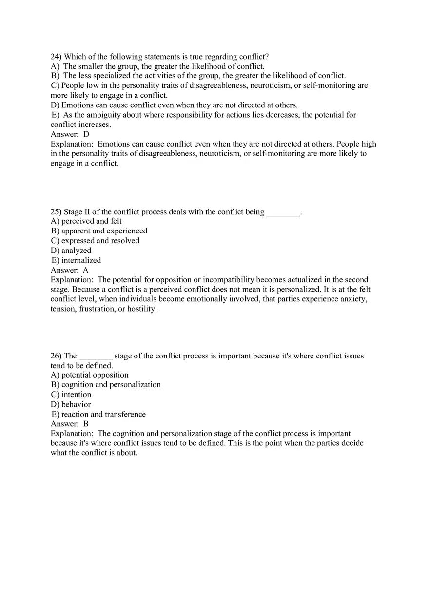 Organizational Behavior (Leadership) Answer Key Part 8 - Page 12