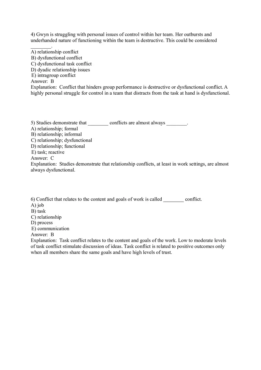 Organizational Behavior (Leadership) Answer Key Part 8 - Page 2