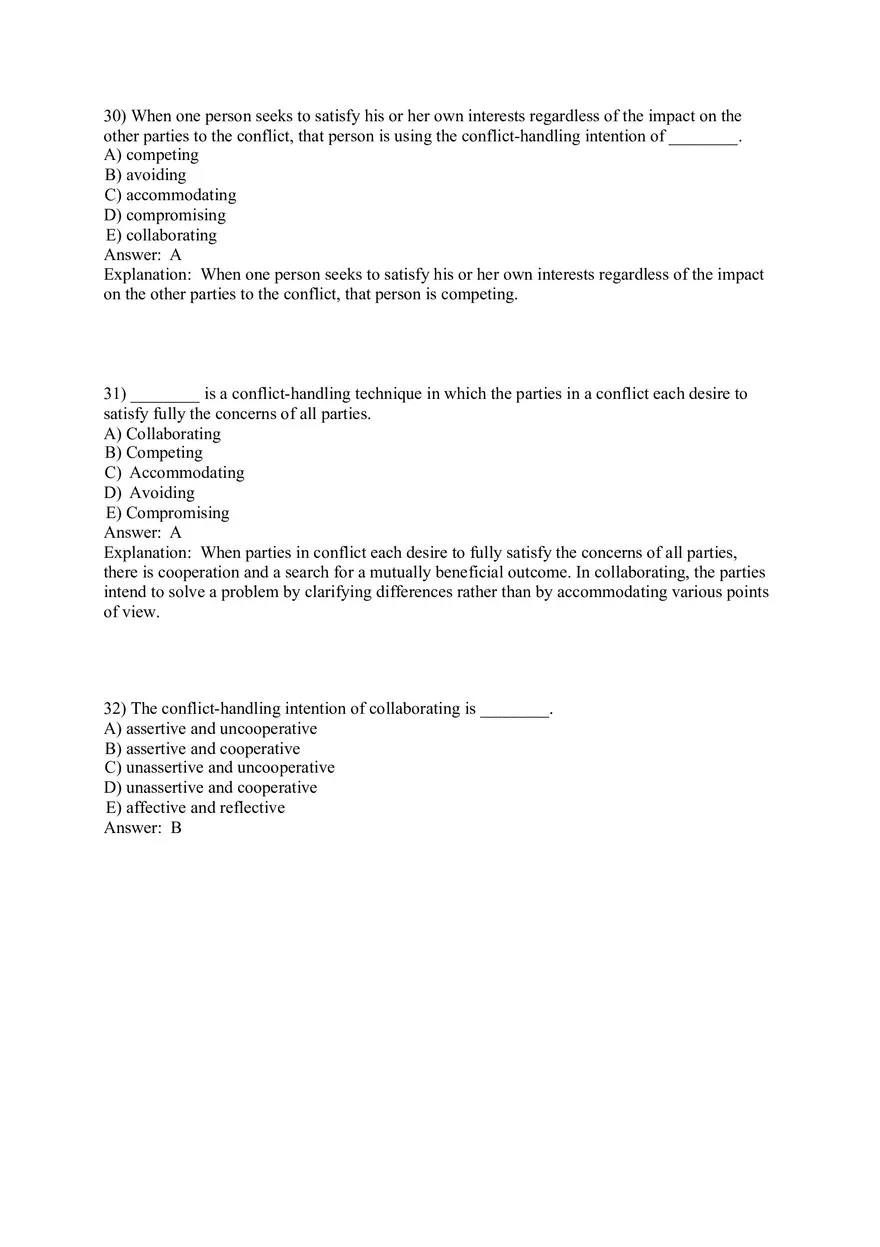 Organizational Behavior (Leadership) Answer Key Part 8 - Page 3
