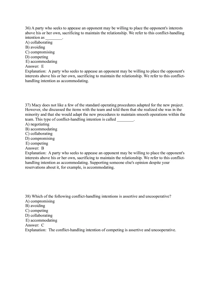 Organizational Behavior (Leadership) Answer Key Part 8 - Page 5