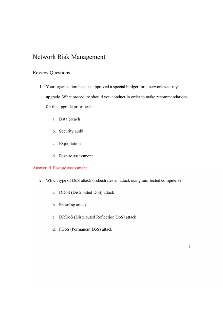 Network Risk Management Solutions Key Review - Page 1
