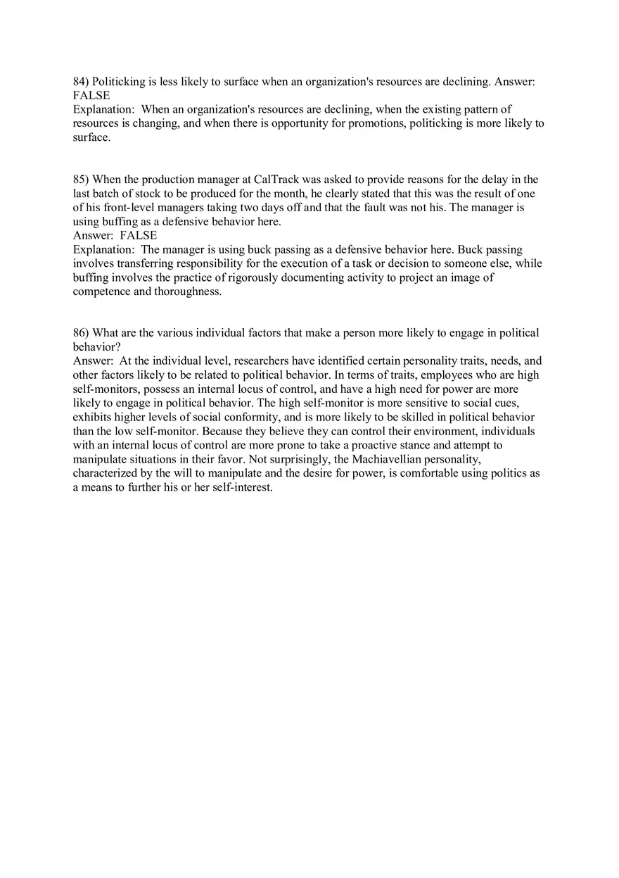 Organizational Behavior (Leadership) Answer Key Part 6 - Page 8