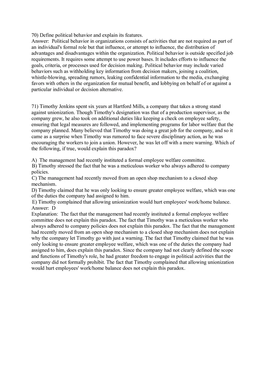 Organizational Behavior (Leadership) Answer Key Part 6 - Page 2