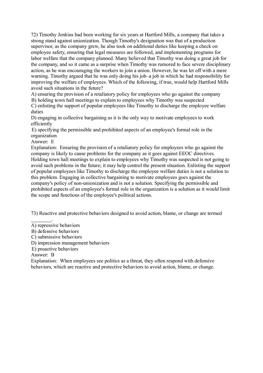 Organizational Behavior (Leadership) Answer Key Part 6 - Page 3