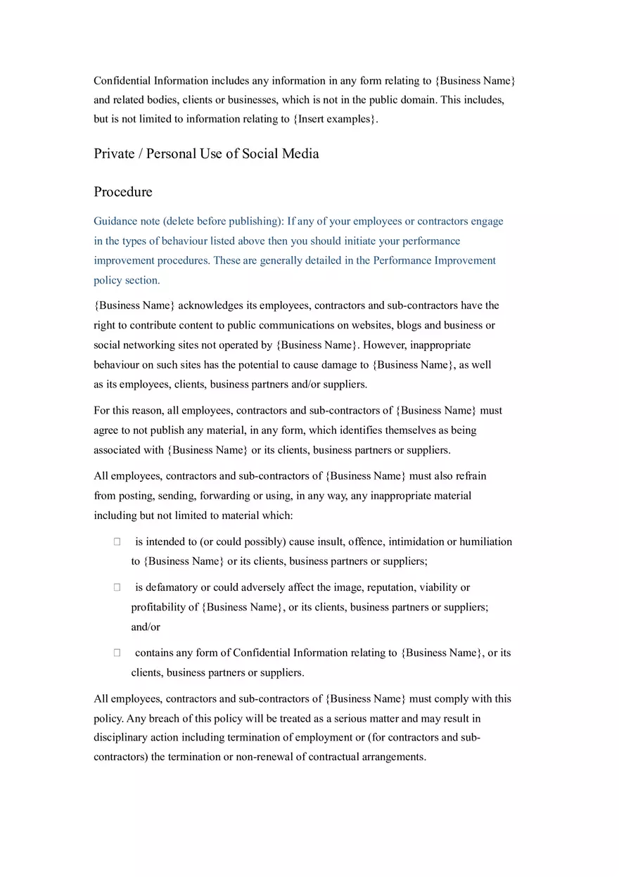 HR Policy and Procedure Manual Template Part 2 - Page 3