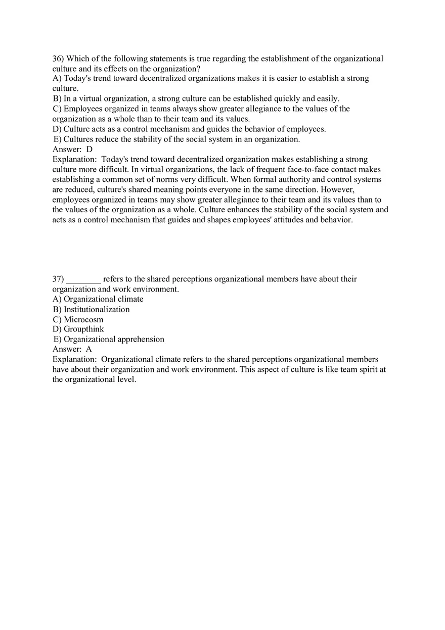 Organizational Culture Answer Key Part 2 - Page 4