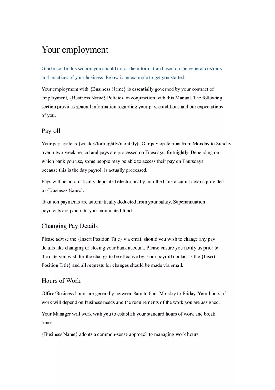HR Policy and Procedure Manual Template Part 1 - Page 8