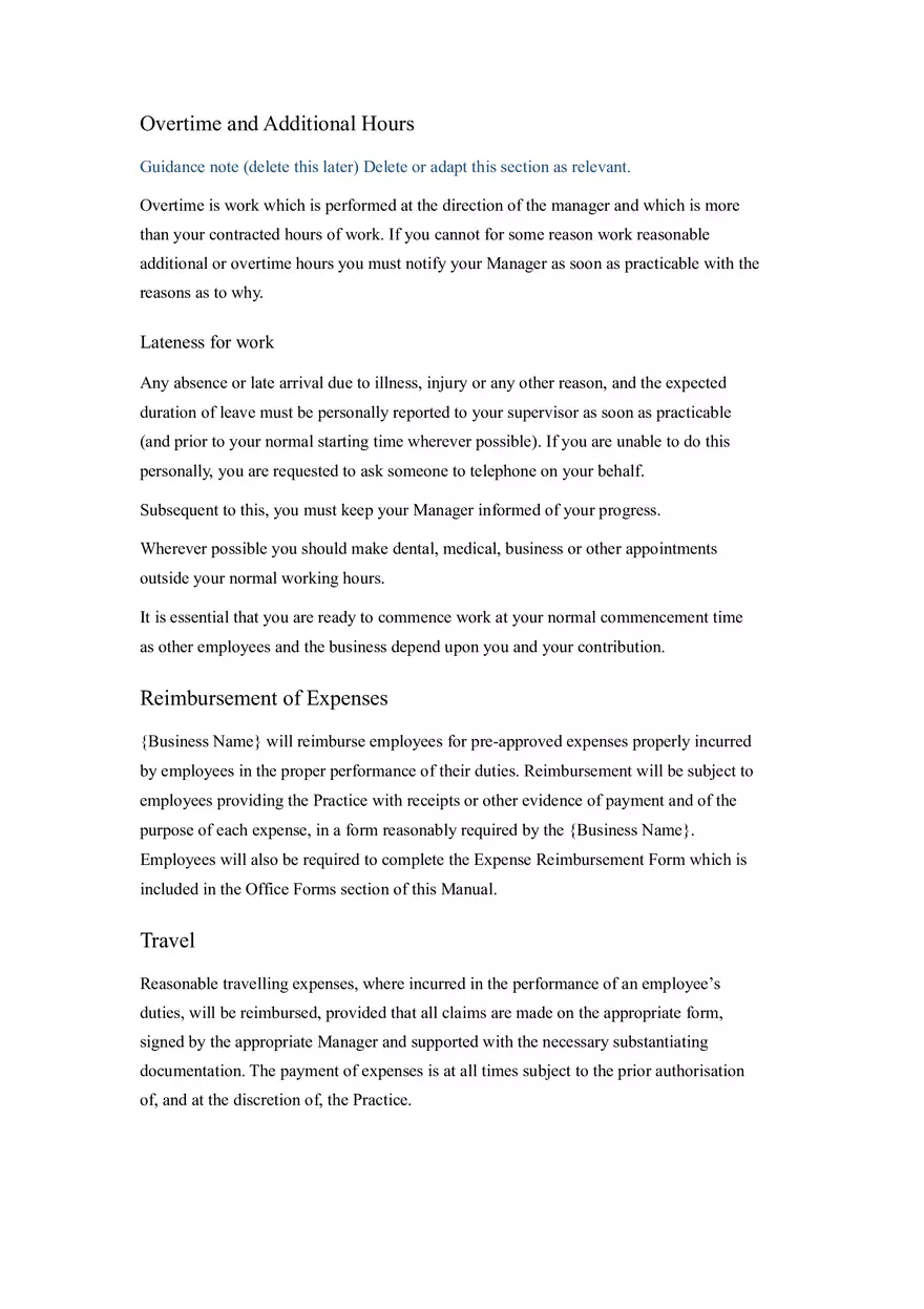 HR Policy and Procedure Manual Template Part 1 - Page 9