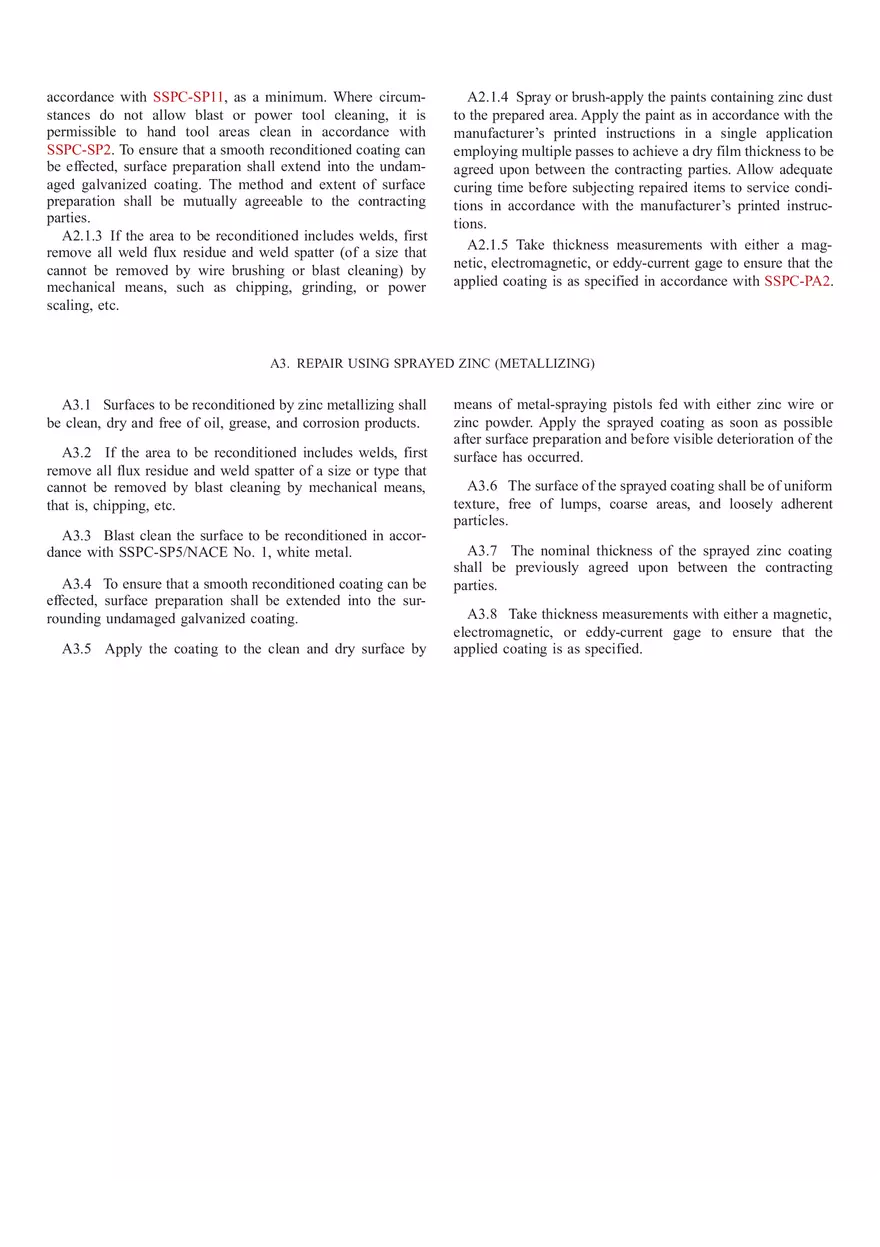 Repair Of Damaged And Uncoated Areas Of Hot Dip Galvanized Coatings Apiasme - Page 3