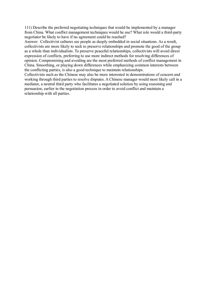 Organizational Behavior (Leadership) Answer Key Part 11 - Page 10