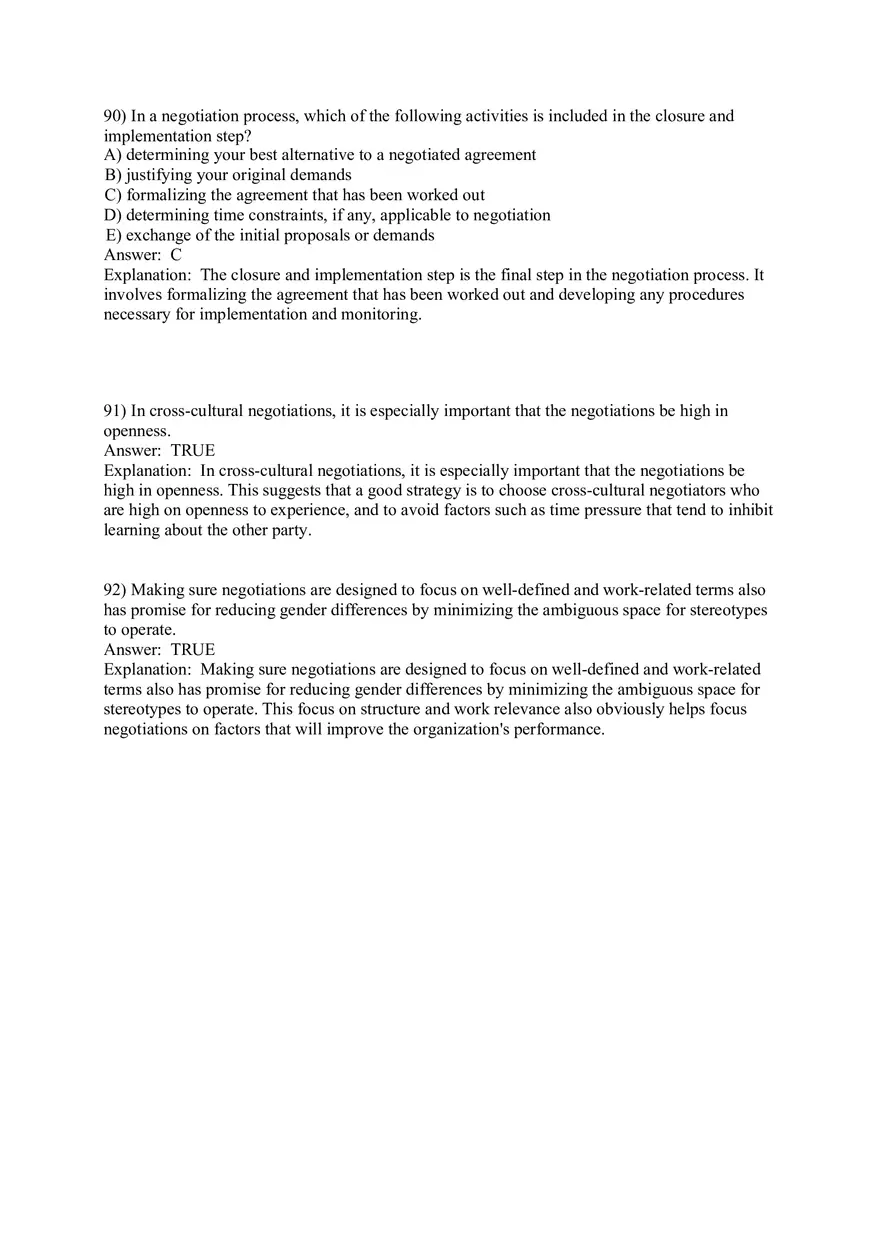 Organizational Behavior (Leadership) Answer Key Part 11 - Page 2