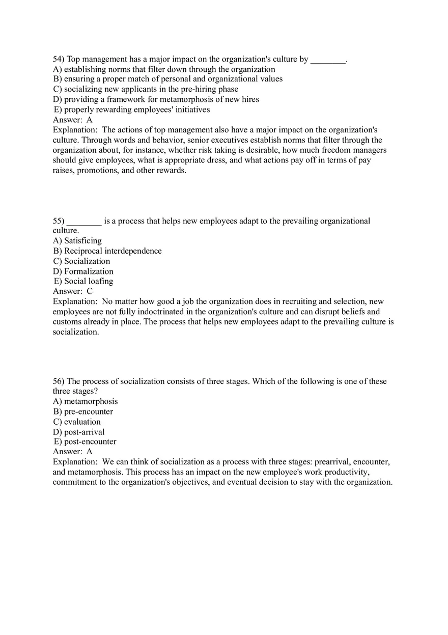 Organizational Culture Answer Key Part 3 - Page 1