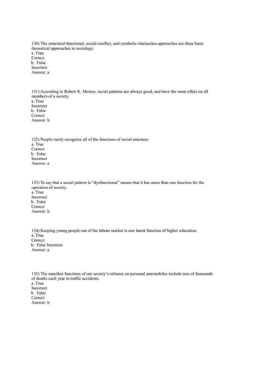 Test Bank for Macionis, Gerber, Sociology, Ninth Canadian Edition Part 3 - Page 2