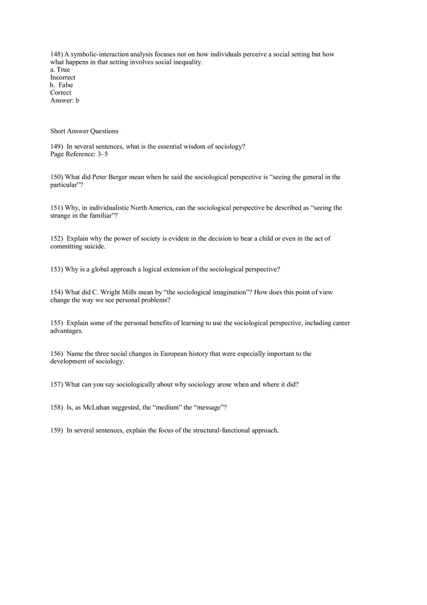 Test Bank for Macionis, Gerber, Sociology, Ninth Canadian Edition Part 3 - Page 5
