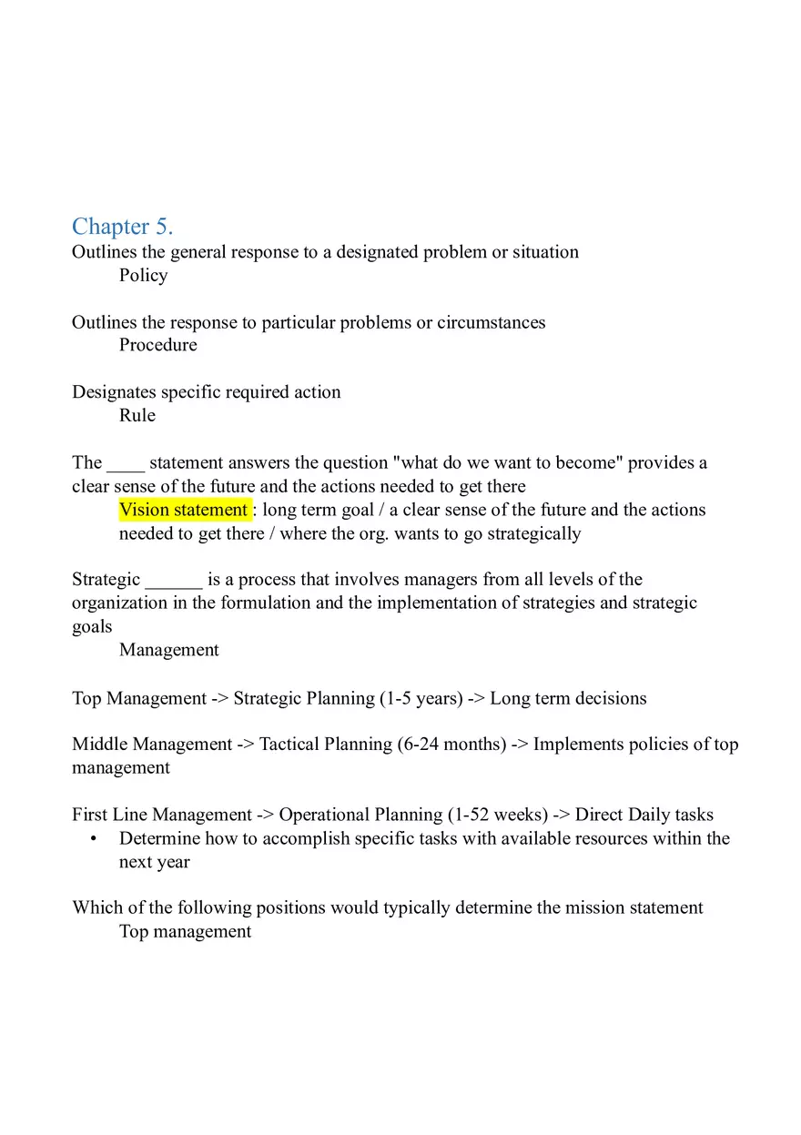 Organizational Strategy and Policy Framework Practice - Page 1