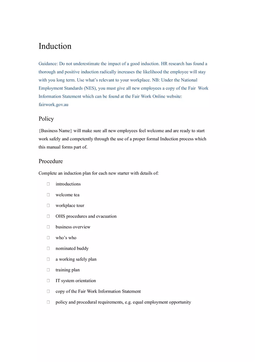 HR Policy and Procedure Manual Template Part 3 - Page 2
