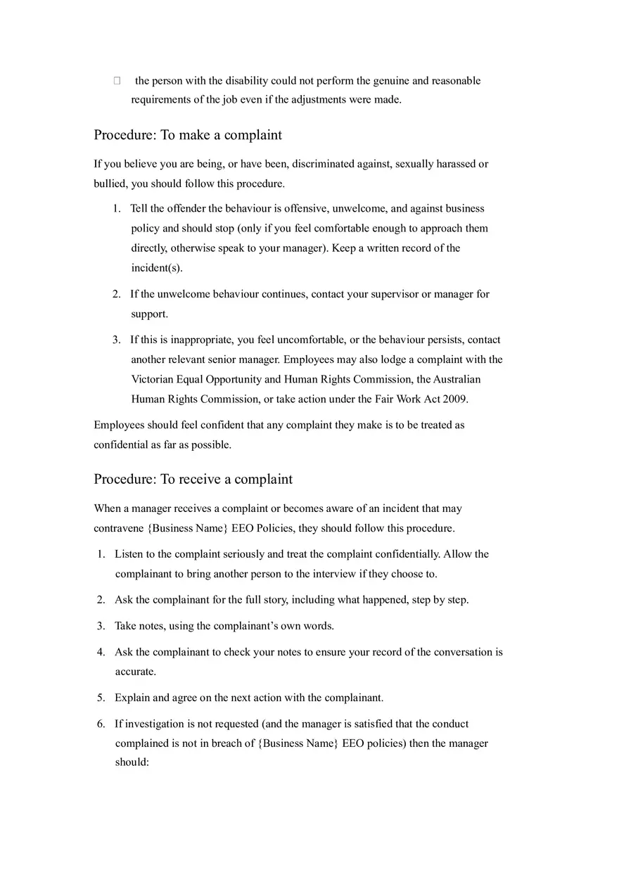 HR Policy and Procedure Manual Template Part 3 - Page 4