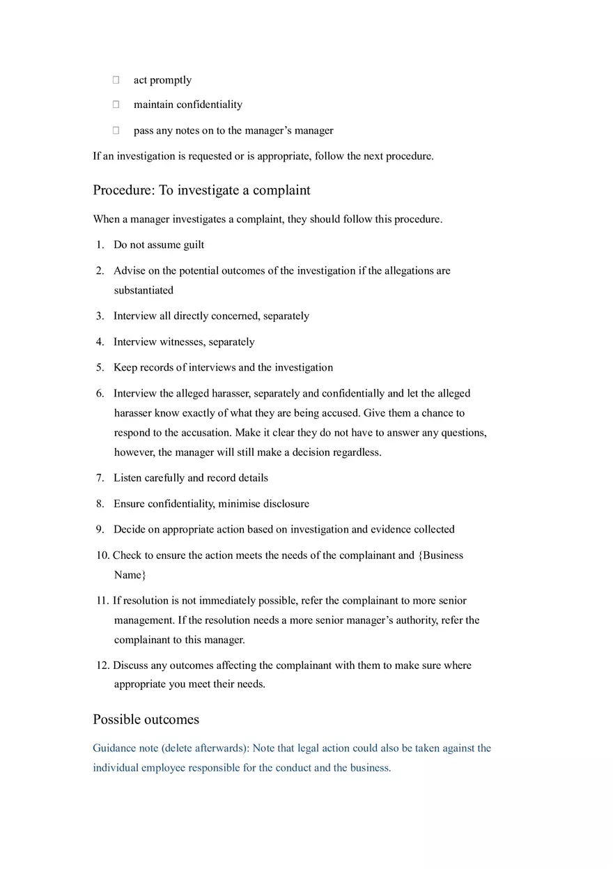 HR Policy and Procedure Manual Template Part 3 - Page 5