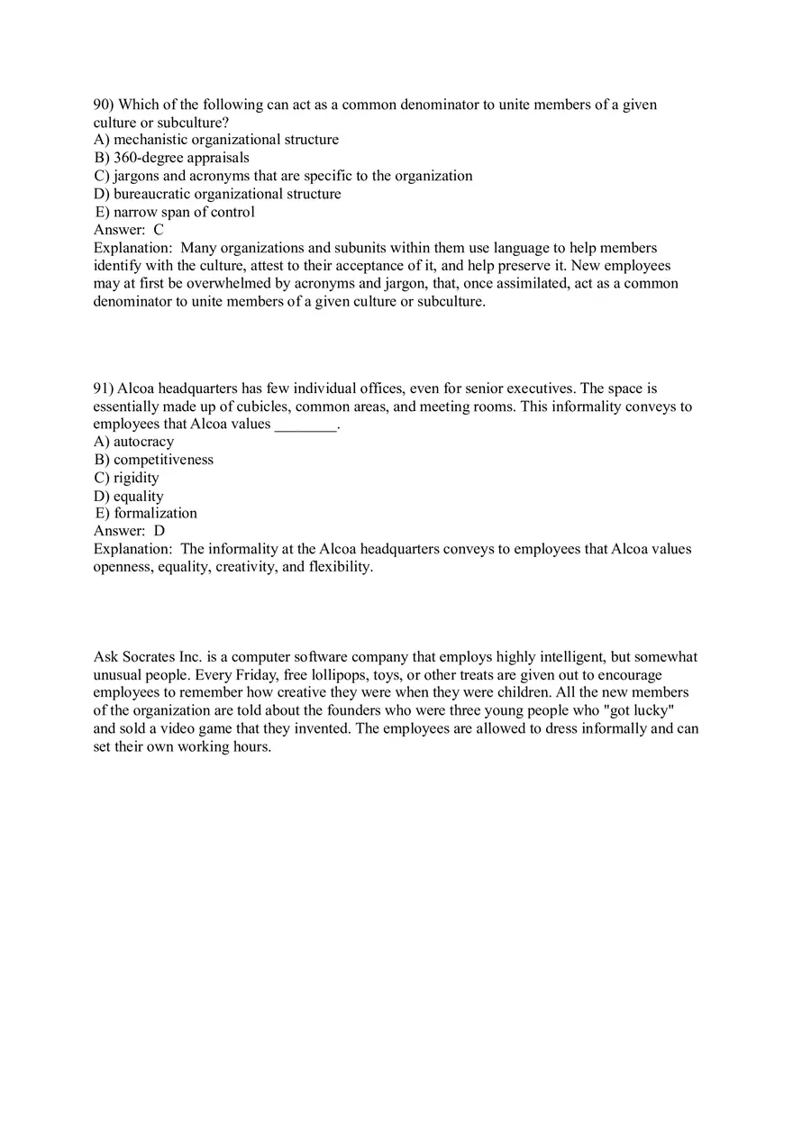 Organizational Culture Answer Key Part 4 - Page 12