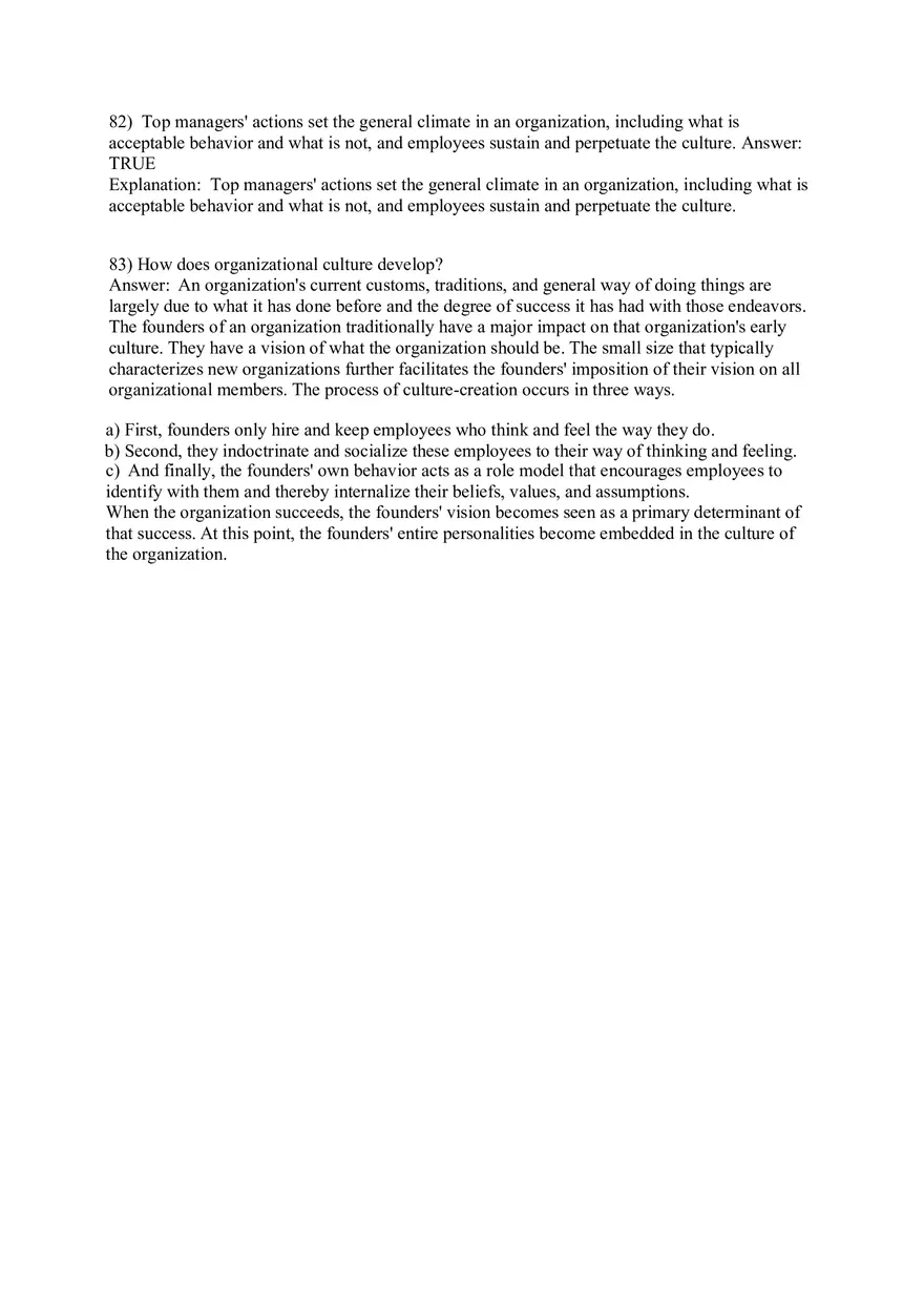 Organizational Culture Answer Key Part 4 - Page 1